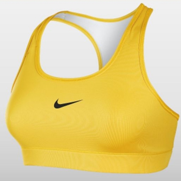 Nike Women's Gold Racerback Sports Bra Athlete Exercise Athleisure Size L - Picture 7 of 7